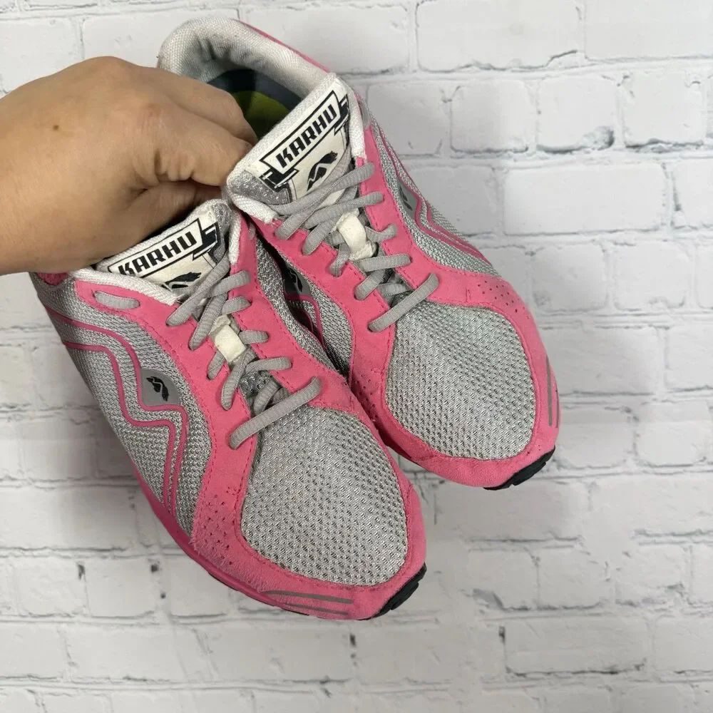Karhu Fast4 Womens 8.5 Pink Gray Fulcrum Running Shoes F200091 Retro Sneakers